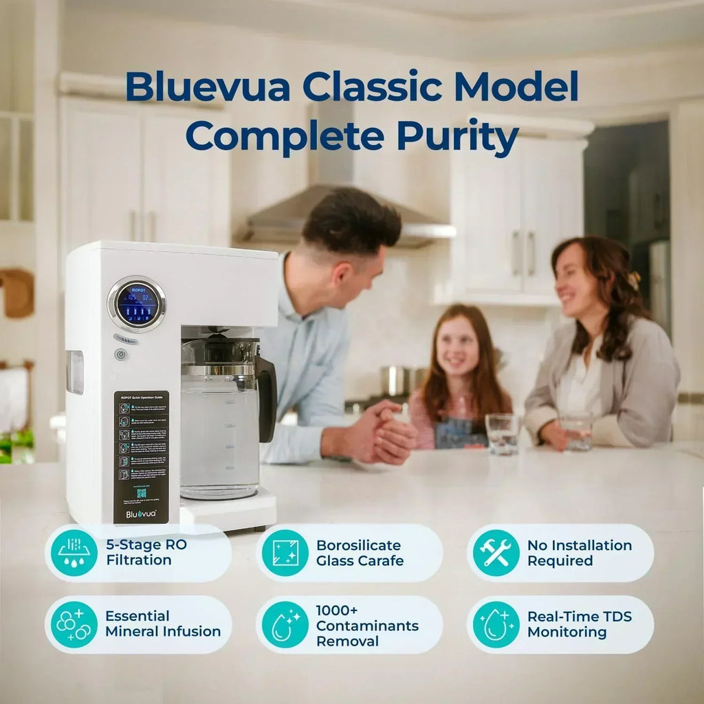 Bluevua RO100ROPOT-UV Reverse Osmosis System Countertop Water Purifier 6-stage purification wourant