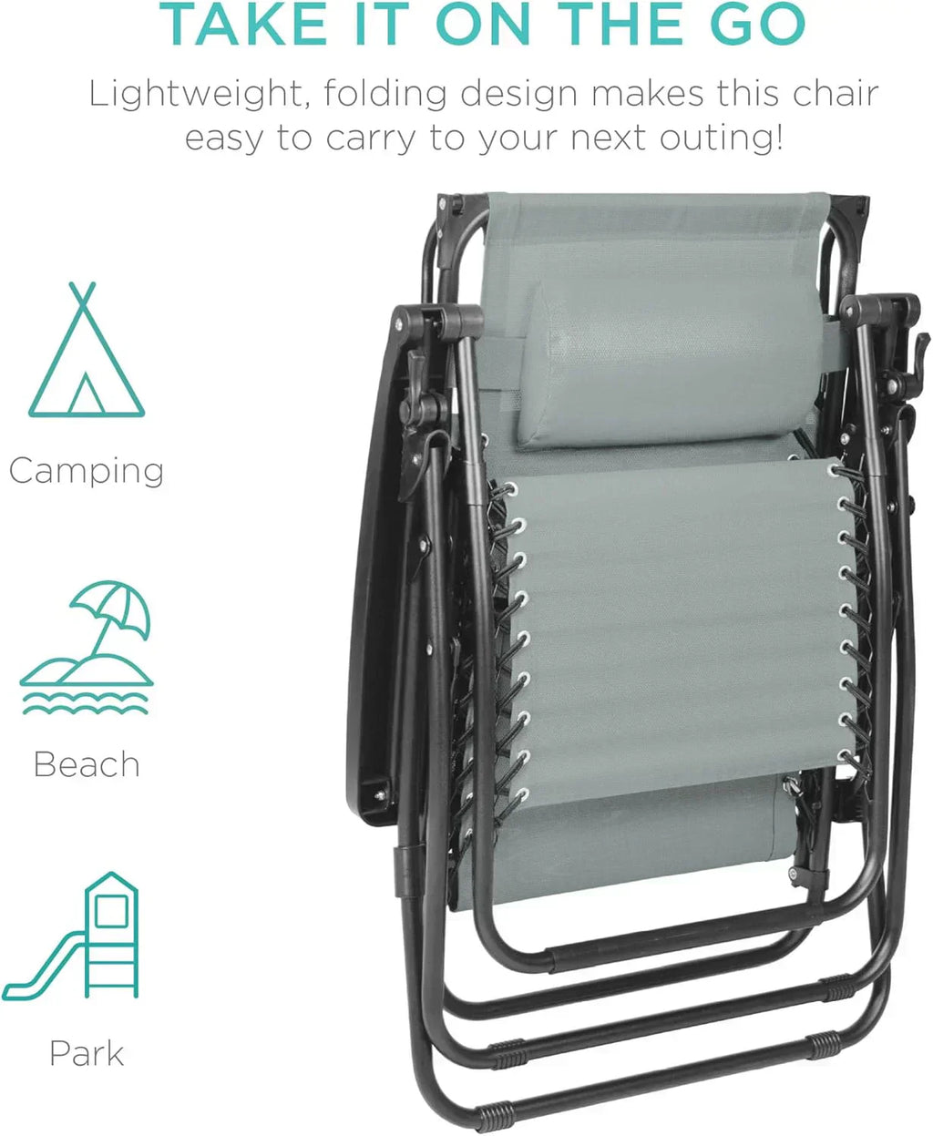 Best Choice Products Folding Zero Gravity Recliner Patio Lounge Chair Adjustable Canopy Shade wourant