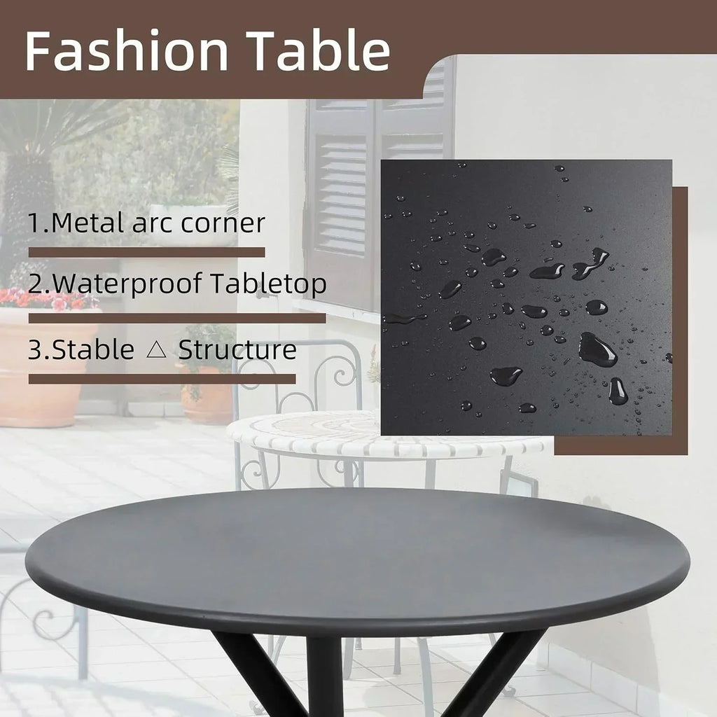 Shintenchi 3 Pieces Patio Bistro Sets Outdoor Textilene Fabric Conversation Bistro Set wourant