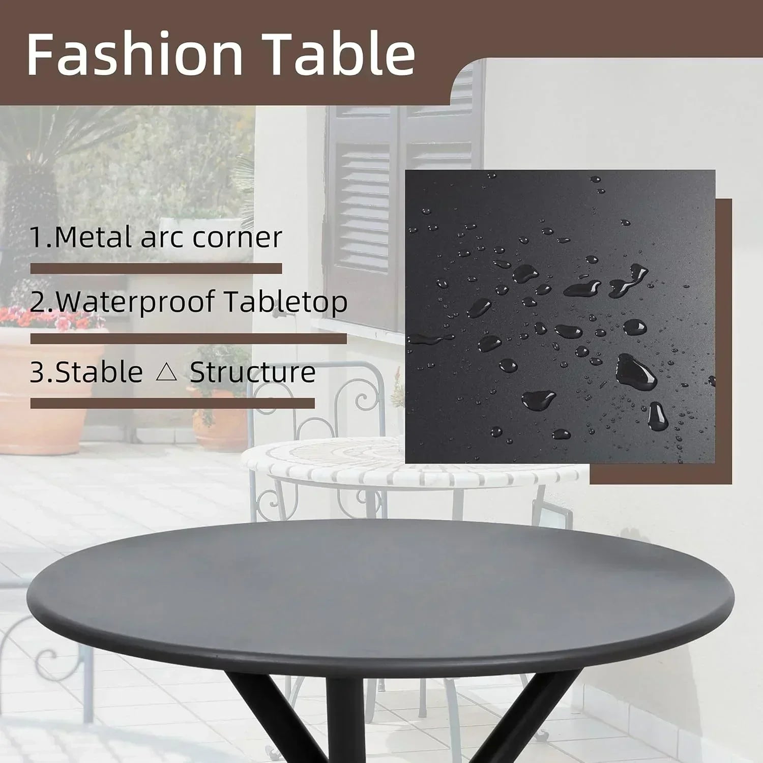 Shintenchi 3 Pieces Patio Bistro Sets Outdoor Textilene Fabric Conversation Bistro Set wourant