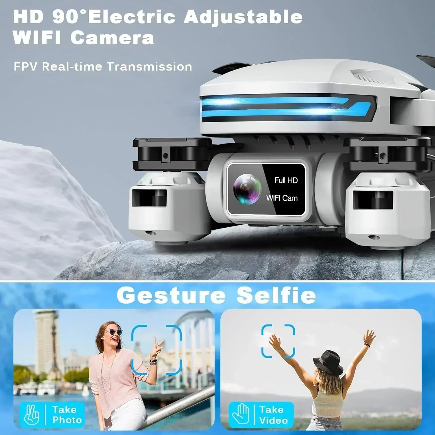2K HD FPV Drone for Adults with Camera Altitude Hold Foldable and Portable wourant