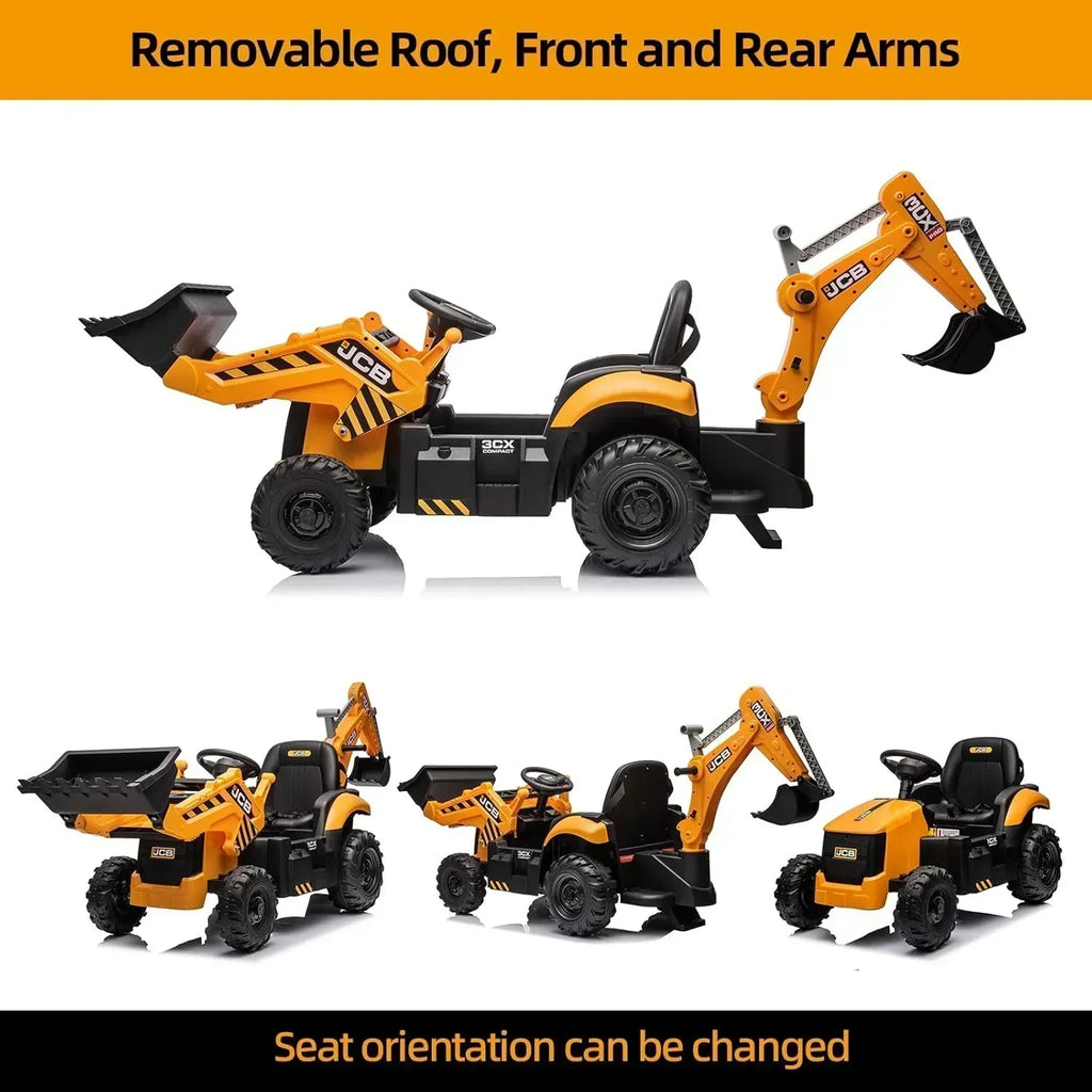 12V JCB Ride On Excavator Ride on Toys for Kids 4-8 Electric Car for Kids with Tractor wourant
