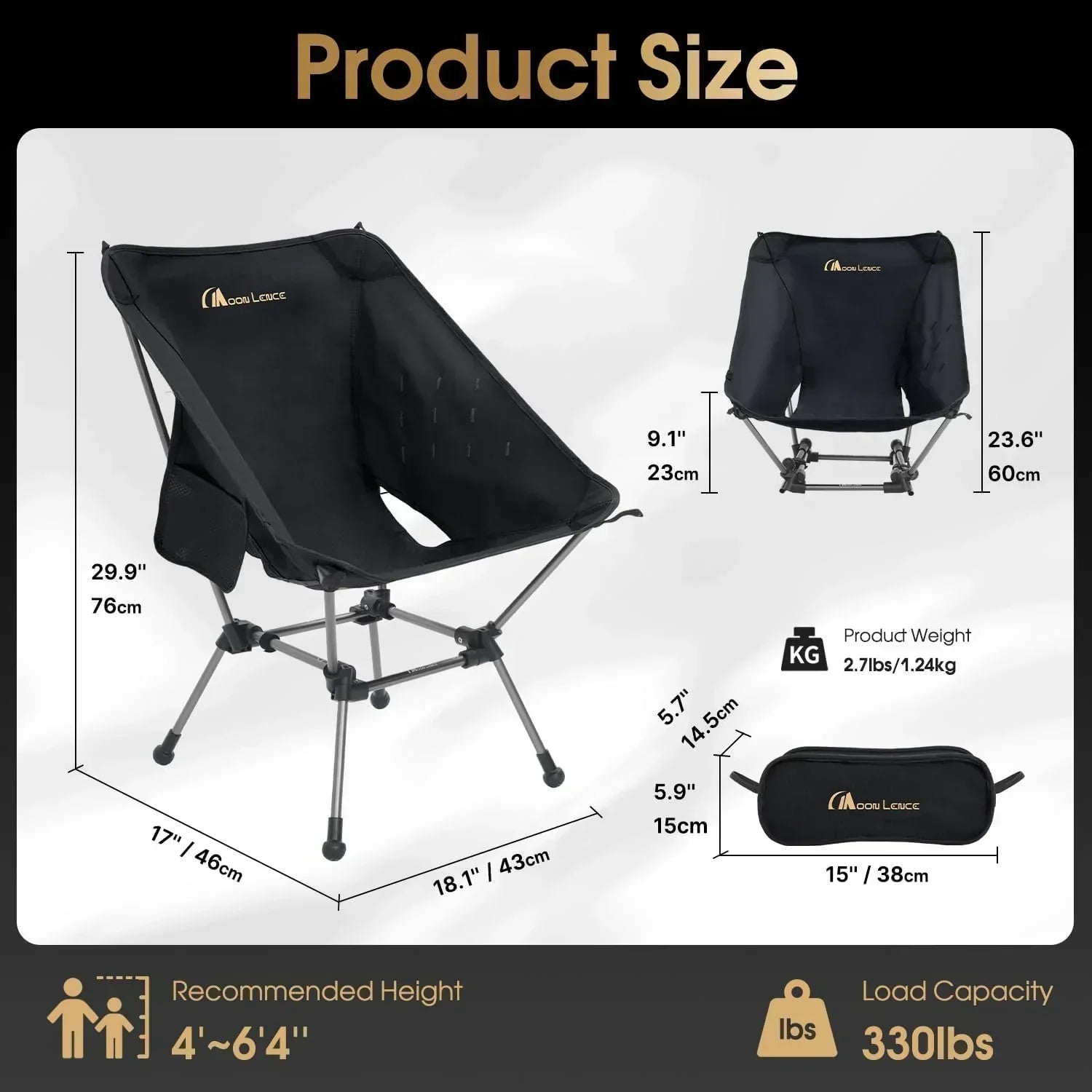 Portable Camping Chair Plus Folding Chair for Backpacking and Hiking wourant