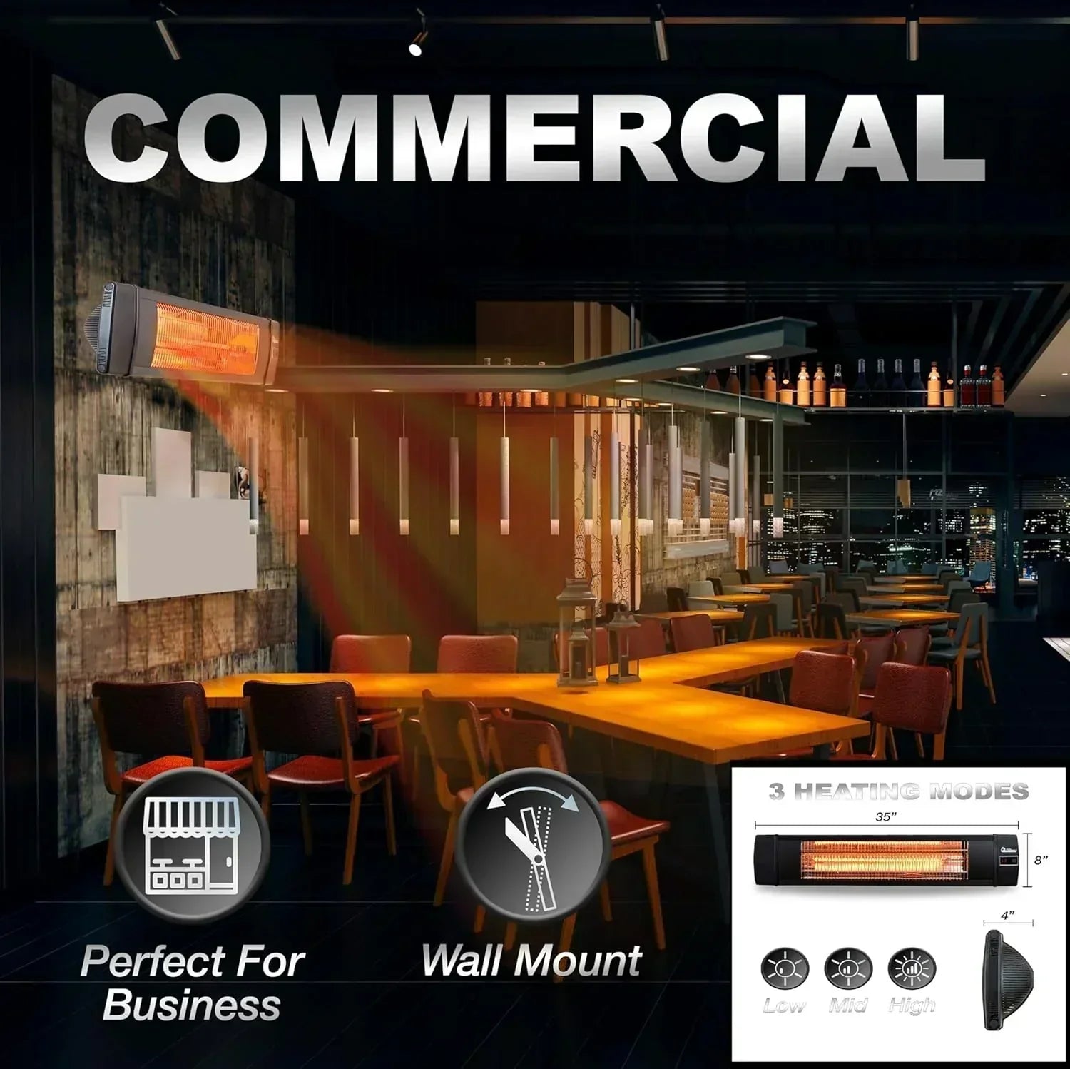 Smart greenhouse heater with built-in temperature control and digital thermostat wourant
