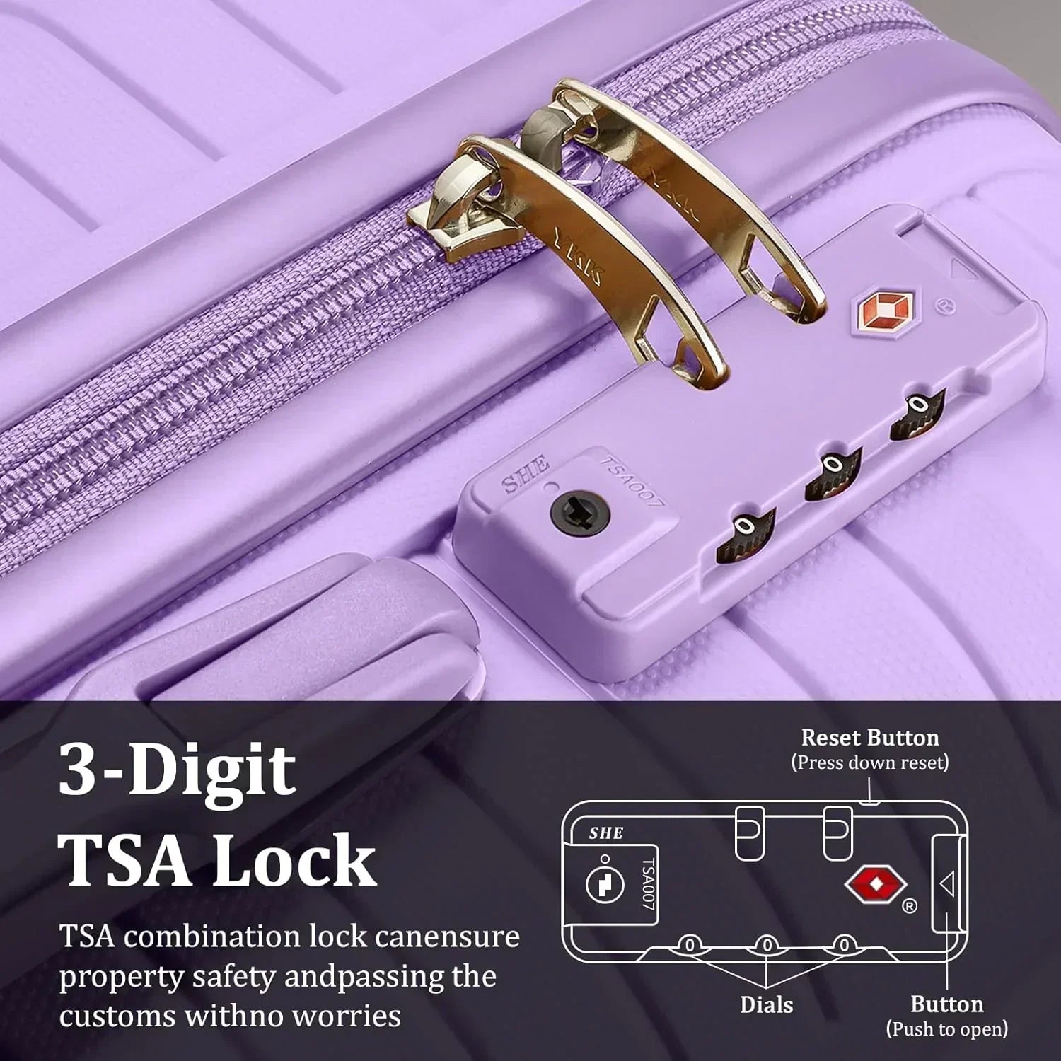5-piece PP hardshell lightweight travel carry-on luggage set with dual spinner wheels wourant