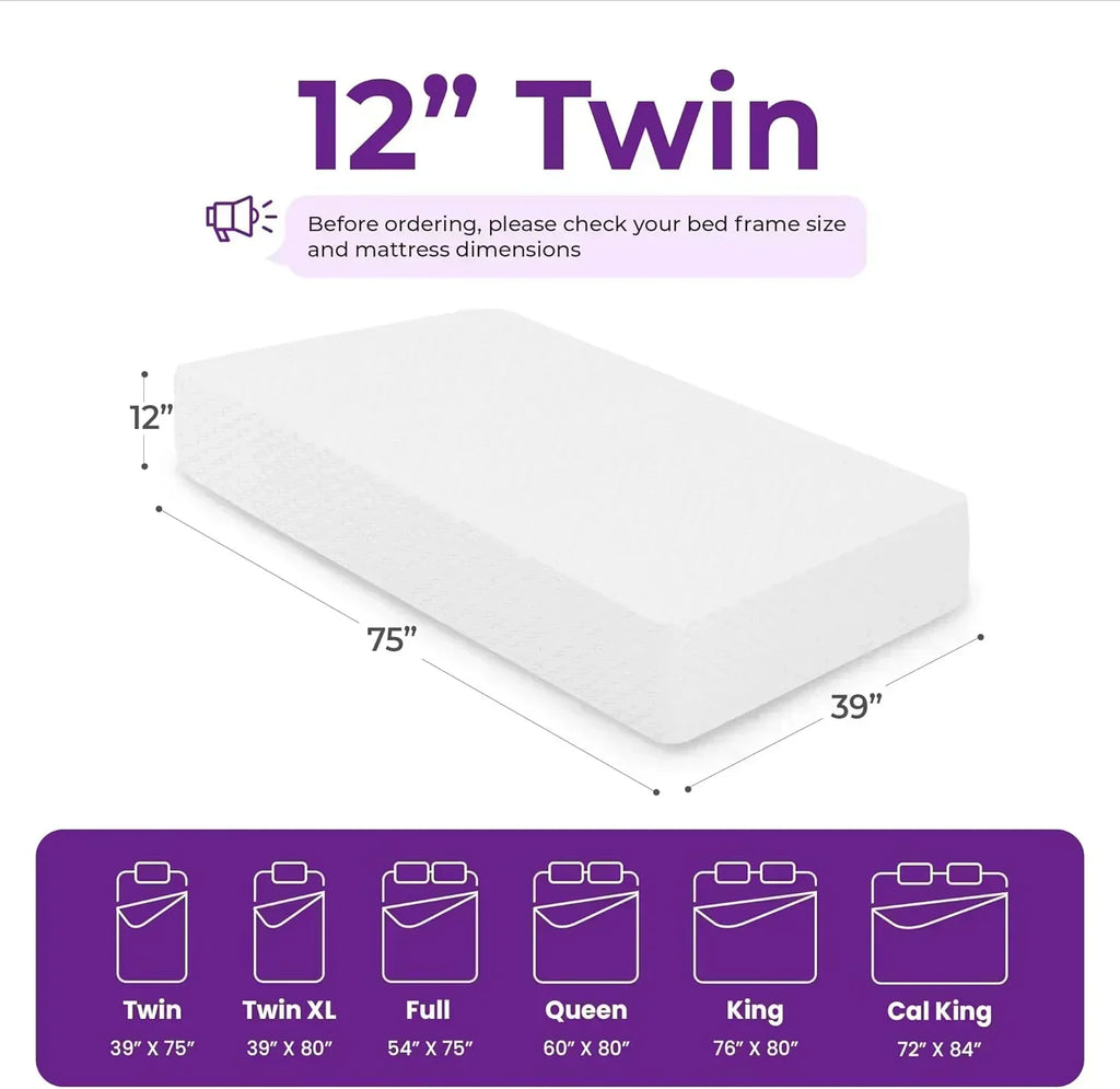 GAESTE 8-inch Fully Cooling Gel Memory Foam Mattress Mattress-in-a-Box wourant