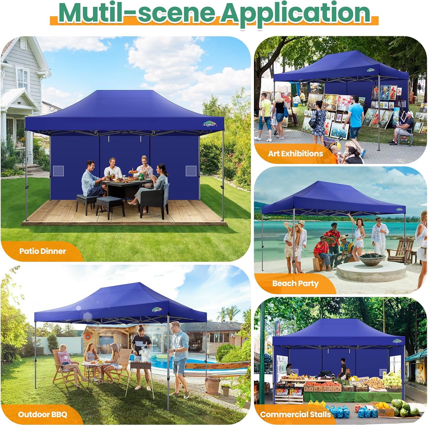 COBIZI 10x20 Heavy Duty Pop up Canopy Tent 6 sidewalls Commercial Canopy Wedding Party Tents wourant