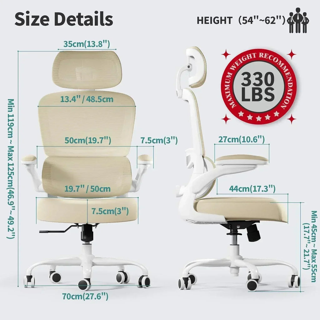 TRALT Office Chair Ergonomic Desk Chair 330 lbs Home Gaming Chair with Wheels wourant