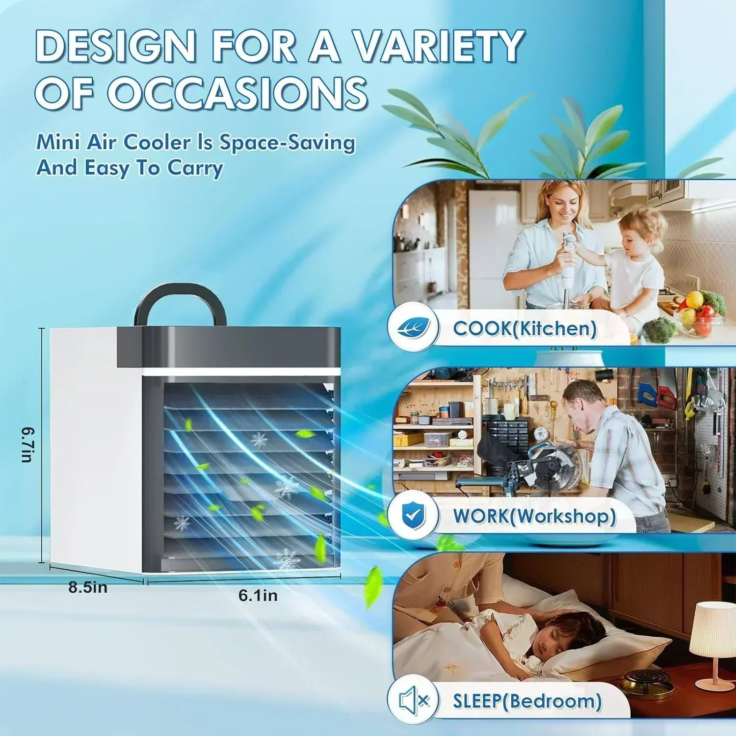 Portable Air Conditioners Fan Anti-leakage Water Mini Air Cooler Personal Ice Air Conditioner wourant
