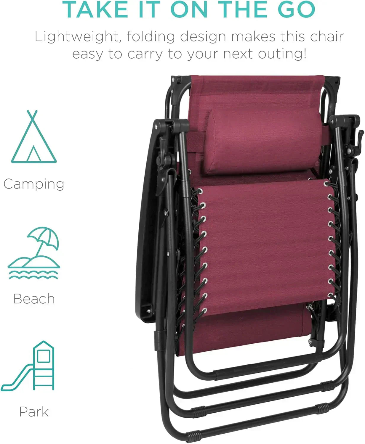 Best Choice Products Folding Zero Gravity Recliner Patio Lounge Chair Adjustable Canopy Shade wourant