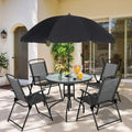 Vongrasig 6 Piece Folding Patio Dining Set Small Metal Outdoor Garden Patio Table and Chair Set wourant