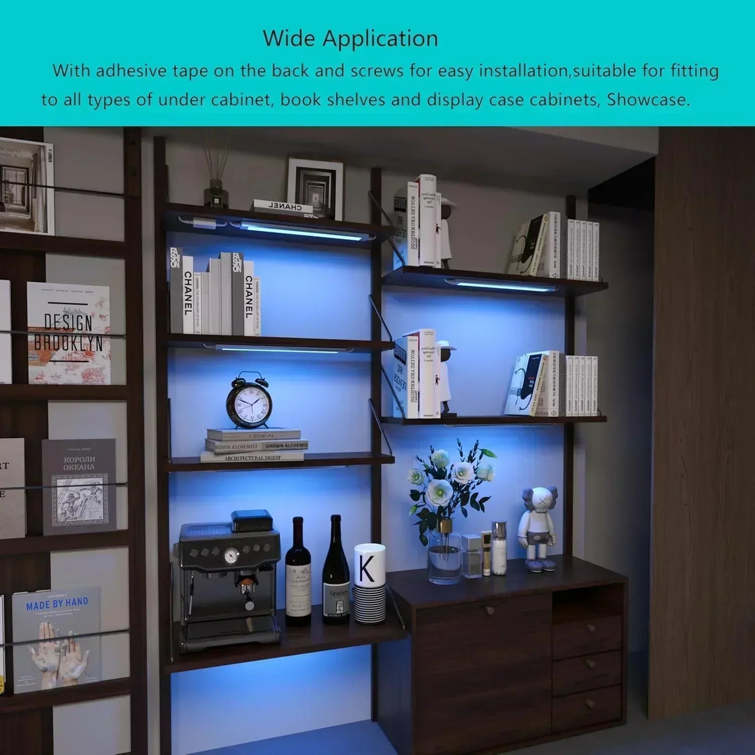 Smart under-cabinet lighting strip white and color-changing dimmable wourant