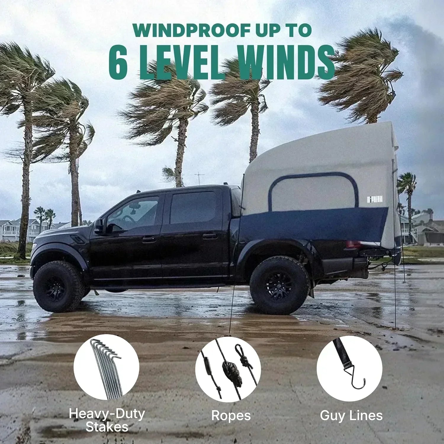 Truck Bed Tent 5.5ft-8ft Suitable for 2+1 People Family Inflatable Pickup Truck Tent wourant