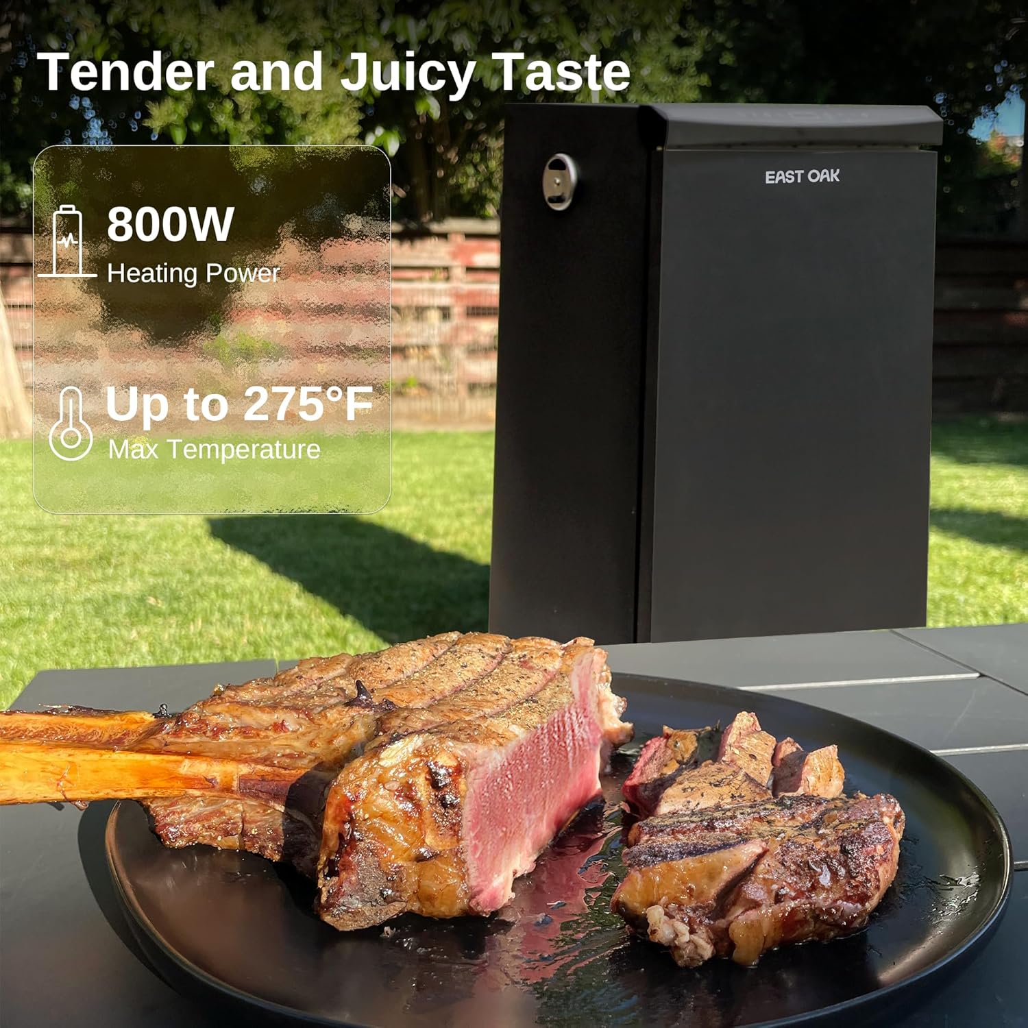 EAST OAK 30" Outdoor Electric Smoker Built-in meat probe smokes up to 6 times longer wourant