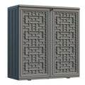 Indoor Outdoor Storage Cabinet Waterproof with Shelf Off White Plastic Outdoor Cabinets wourant