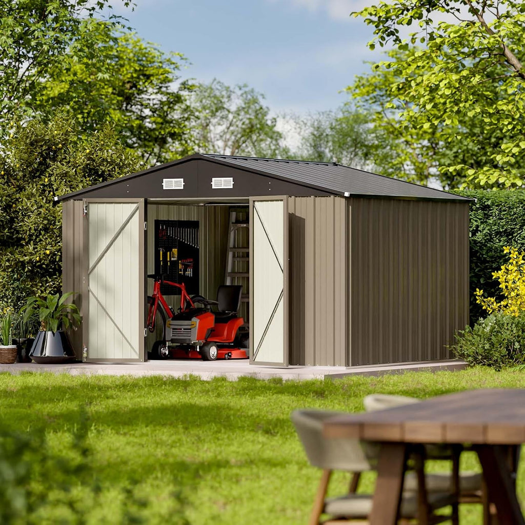 Patiowell 5x3 FT Outdoor Storage Shed Tool Shed with Sloping Roof and Lockable Door Metal Shed wourant