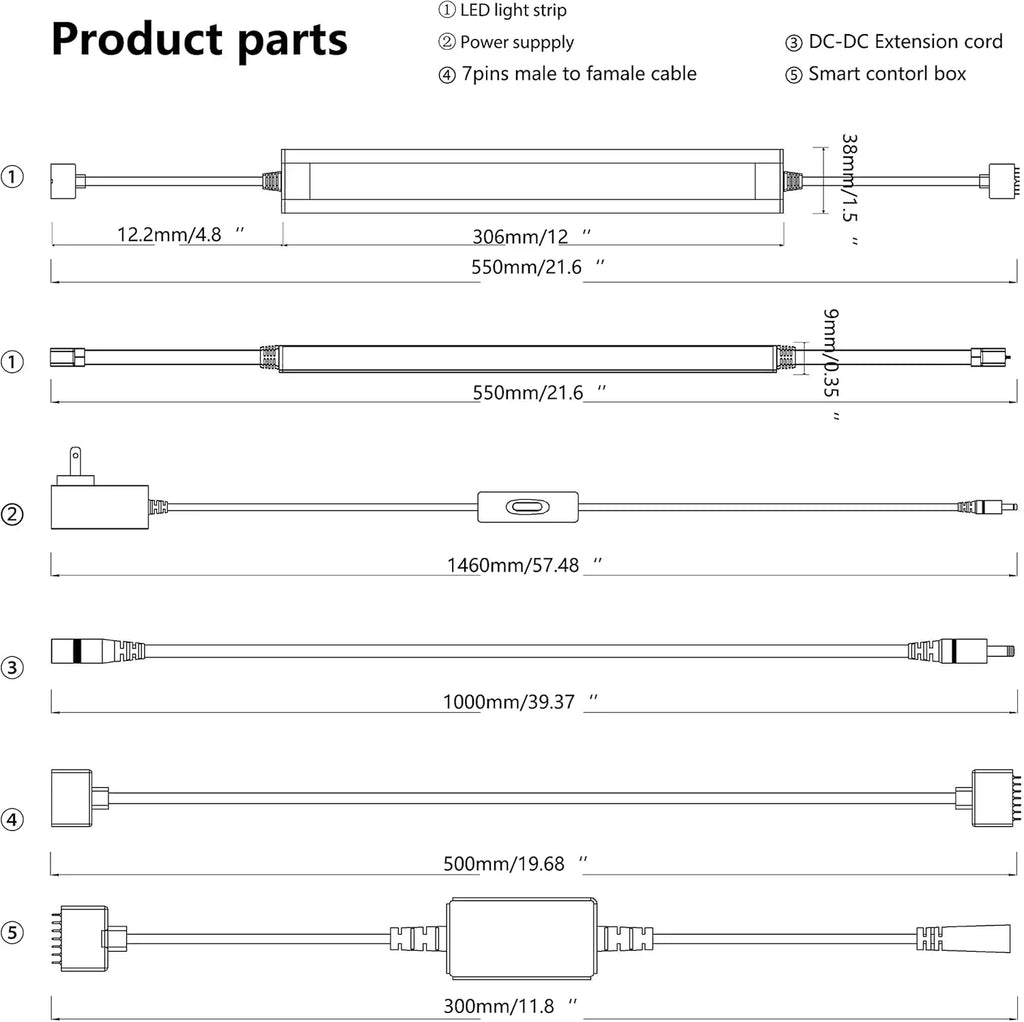 Smart under-cabinet lighting strip white and color-changing dimmable wourant
