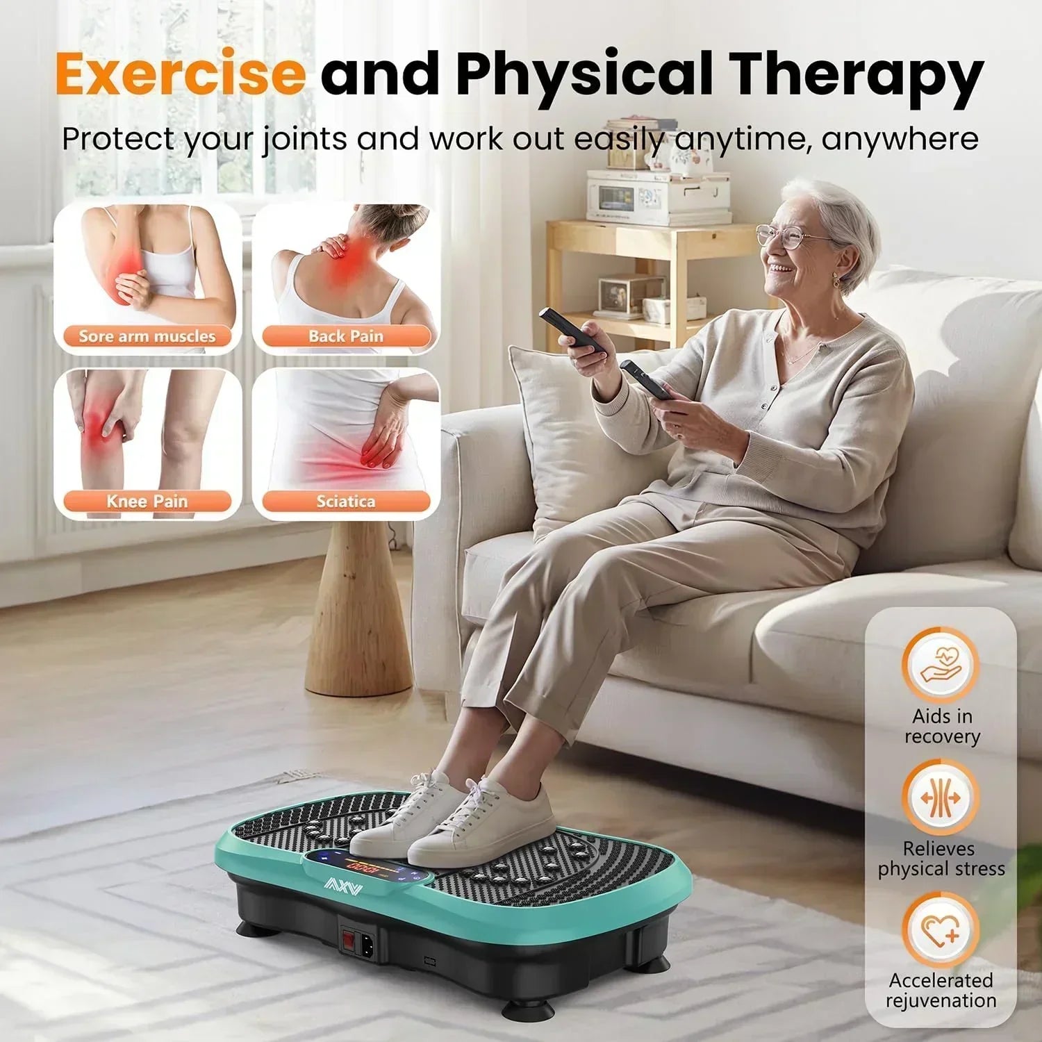 AXV Vibration Plate Fitness Platform Trainer Suitable for men and women to lose weight wourant