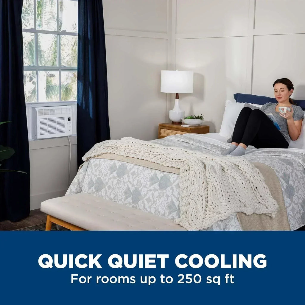 GE Window Air Conditioner Unit 5,000 BTU for Small Rooms up to 150 sq ft Manual Adjustable Fan wourant