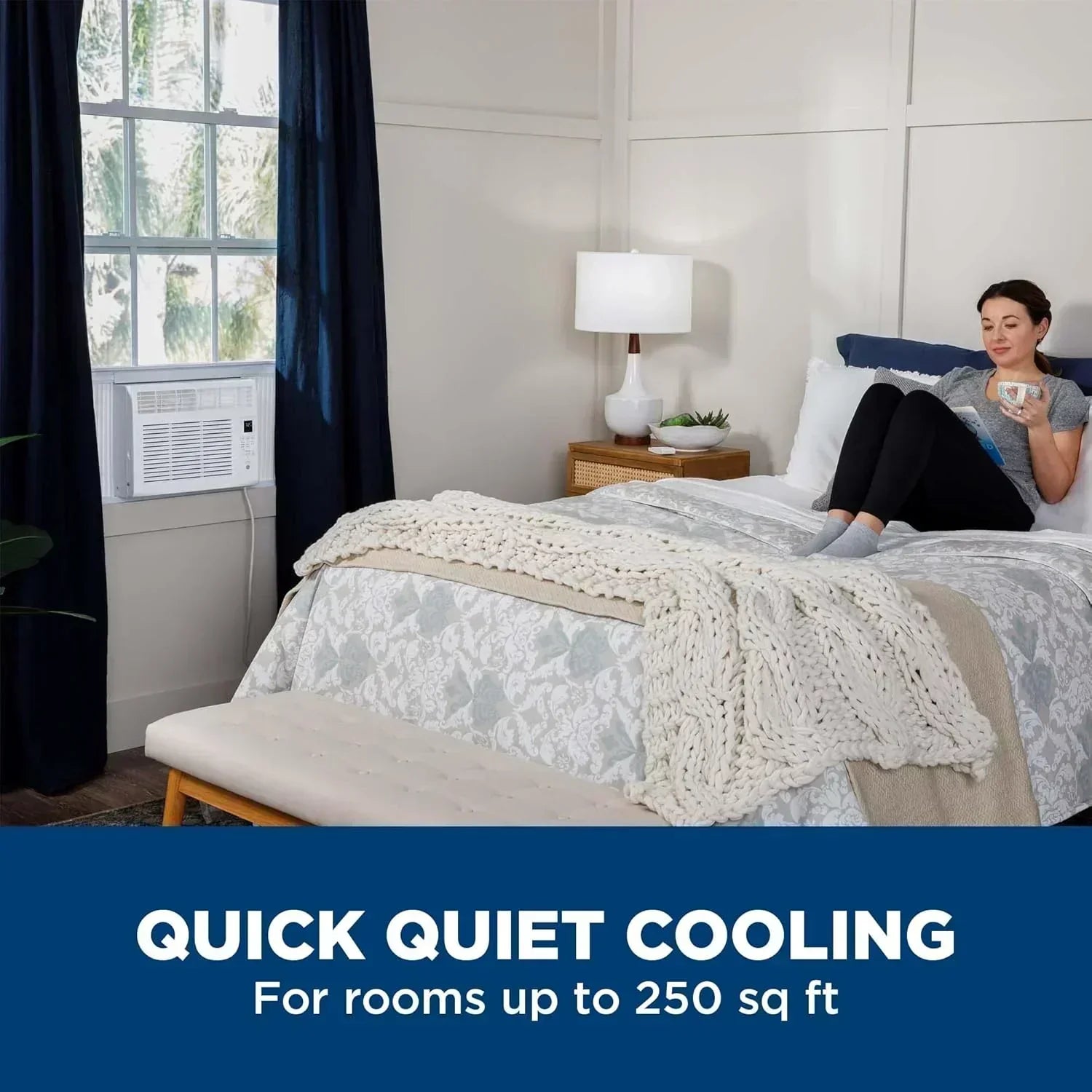 GE Window Air Conditioner Unit 5,000 BTU for Small Rooms up to 150 sq ft Manual Adjustable Fan wourant