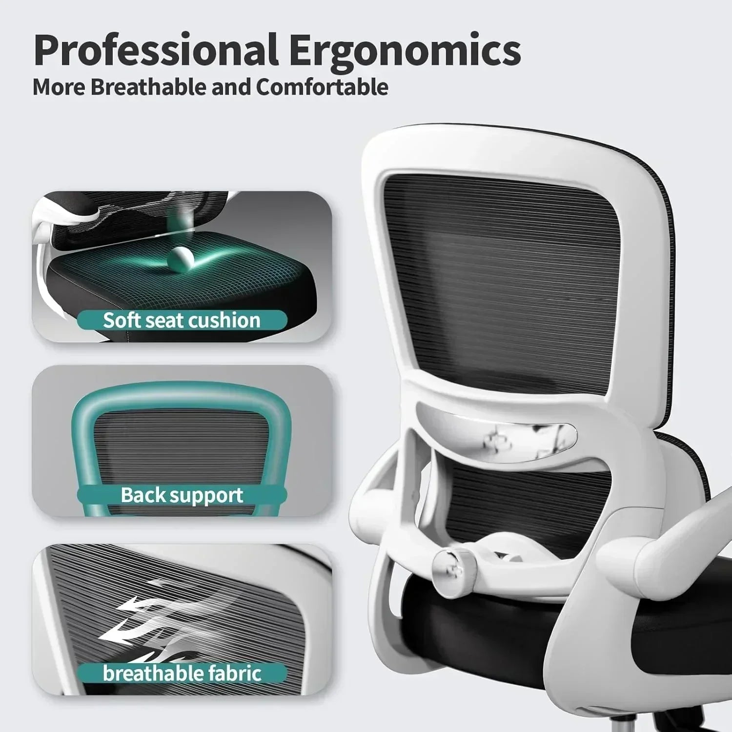 TRALT Office Chair Ergonomic Desk Chair 330 lbs Home Mesh Gaming Chair with Wheels wourant