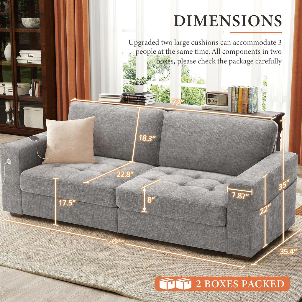 111.4 Inch L Shaped Modern Sofa Modular Cloud Sofa with Ottoman 4 Seater Chenille Deep Seat Sofa wourant