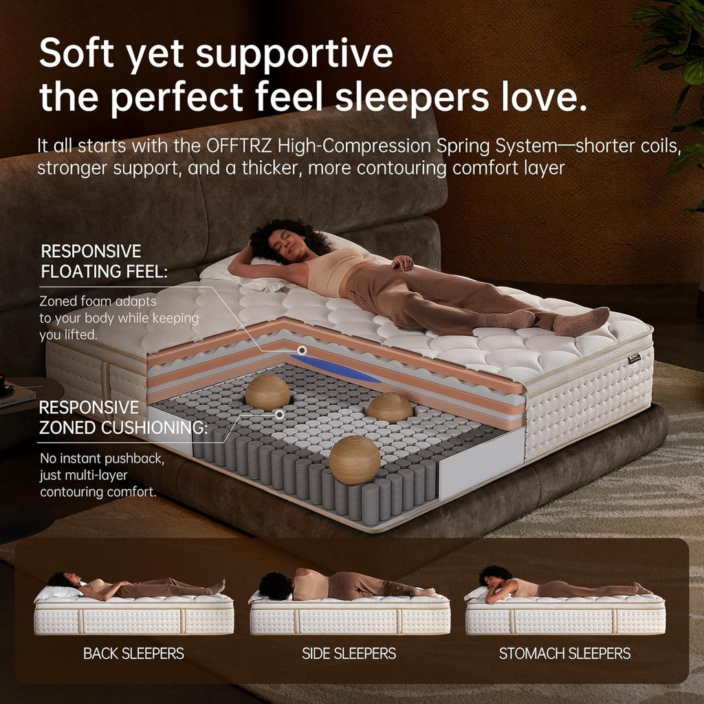 Queen Mattress 12 Inch Queen Mattress in a Box with Memory Foam for Extra Lumbar Support wourant