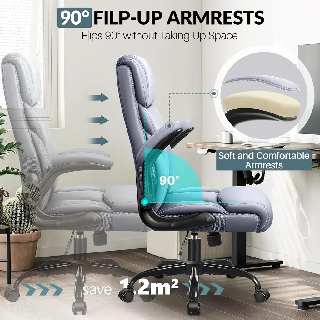 Office Chair Large High-Foot Computer Desk Chair Chair Lumbar Support Rotating Computer Chair wourant