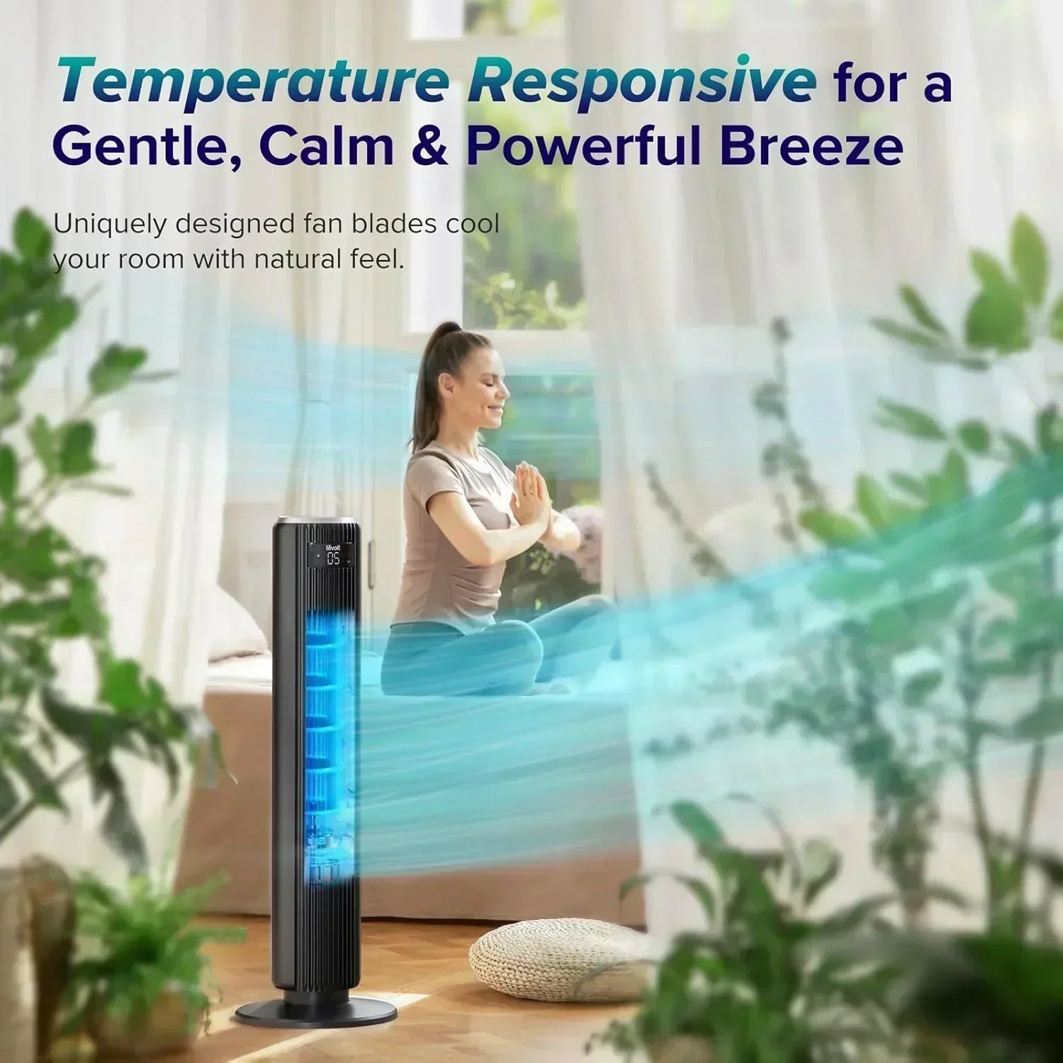 LEVOIT Tower Fan for Bedroom Standing Fan with 28dB Quiet for Sleep Remoter 12H Timer wourant