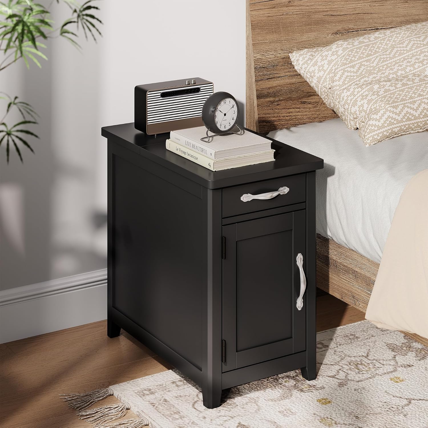 Farmhouse End Table Narrow Side Table Small Nightstand wourant