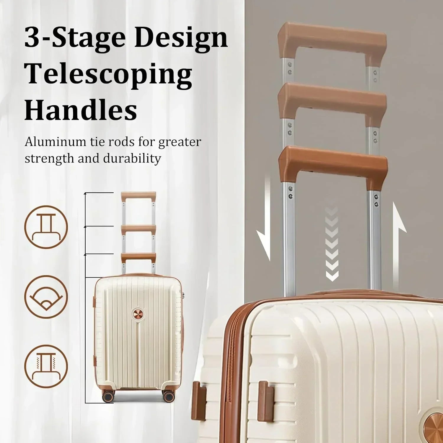 5-piece PP hardshell lightweight travel carry-on luggage set with dual spinner wheels wourant