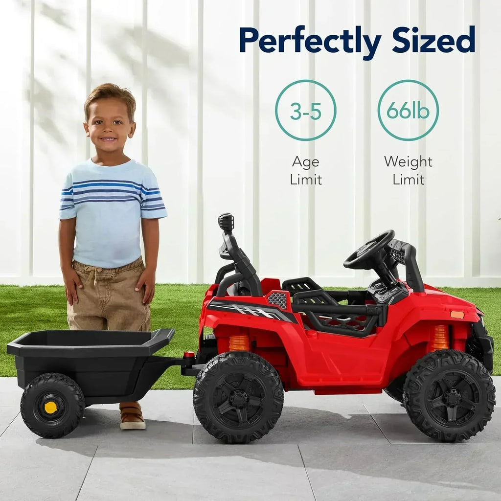 Children's black UTV electric children's car wourant