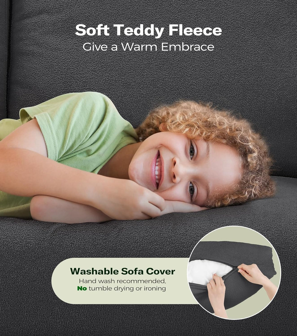 Loveseat Sofa 51" Love Seat Comfy Corduroy Small Loveseat Tool-Free Setup Couch wourant