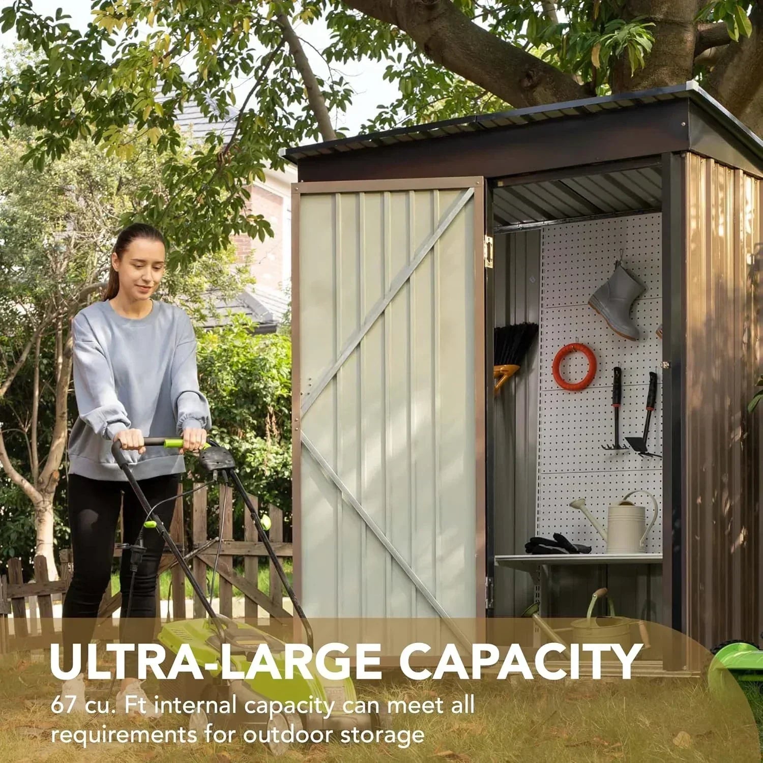 Devoko Outdoor Storage Shed Lockable Metal Garden Shed Steel Anti-Corrosion Storage House wourant