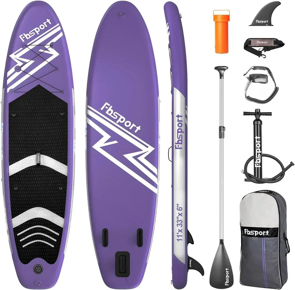 FBSPORT 11' Premium Stand Up Paddle Board Yoga Board with Durable SUP Accessories Carry Bag wourant