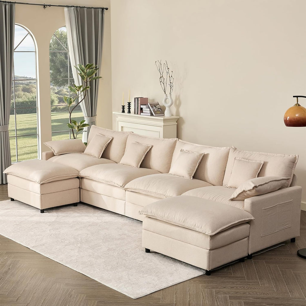 108" U-shaped sofa modular sofa Comfortable cloud sofa wourant