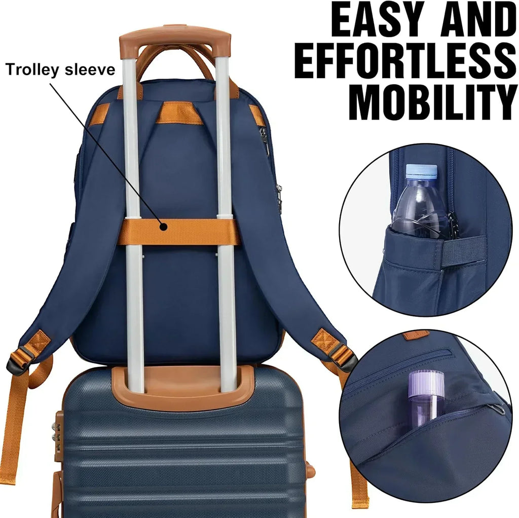 LONG VACATION 6 Piece Luggage Set Carry on Suitcase with ABS+PC hardshell Spinner Wheels wourant