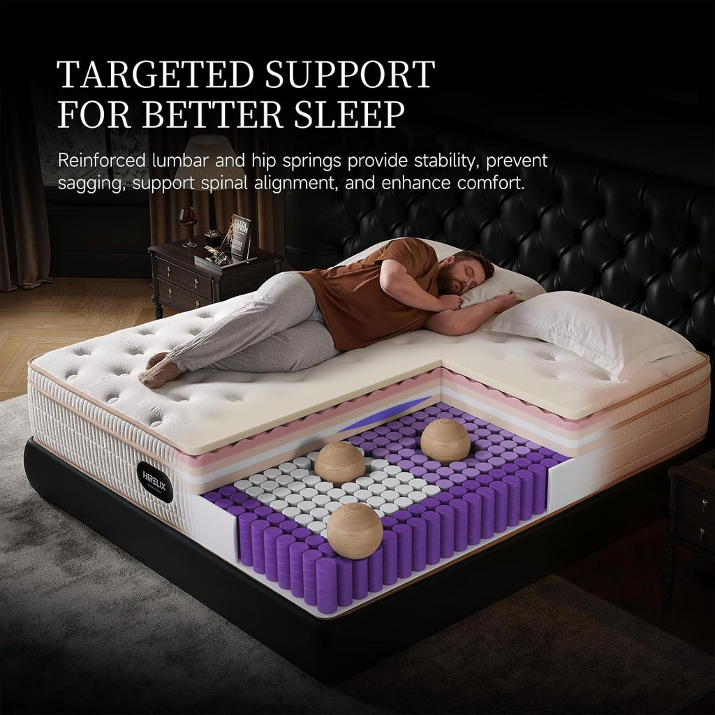 14-inch queen-size hybrid mattress with cooling gel memory foam and zoned pocket springs wourant