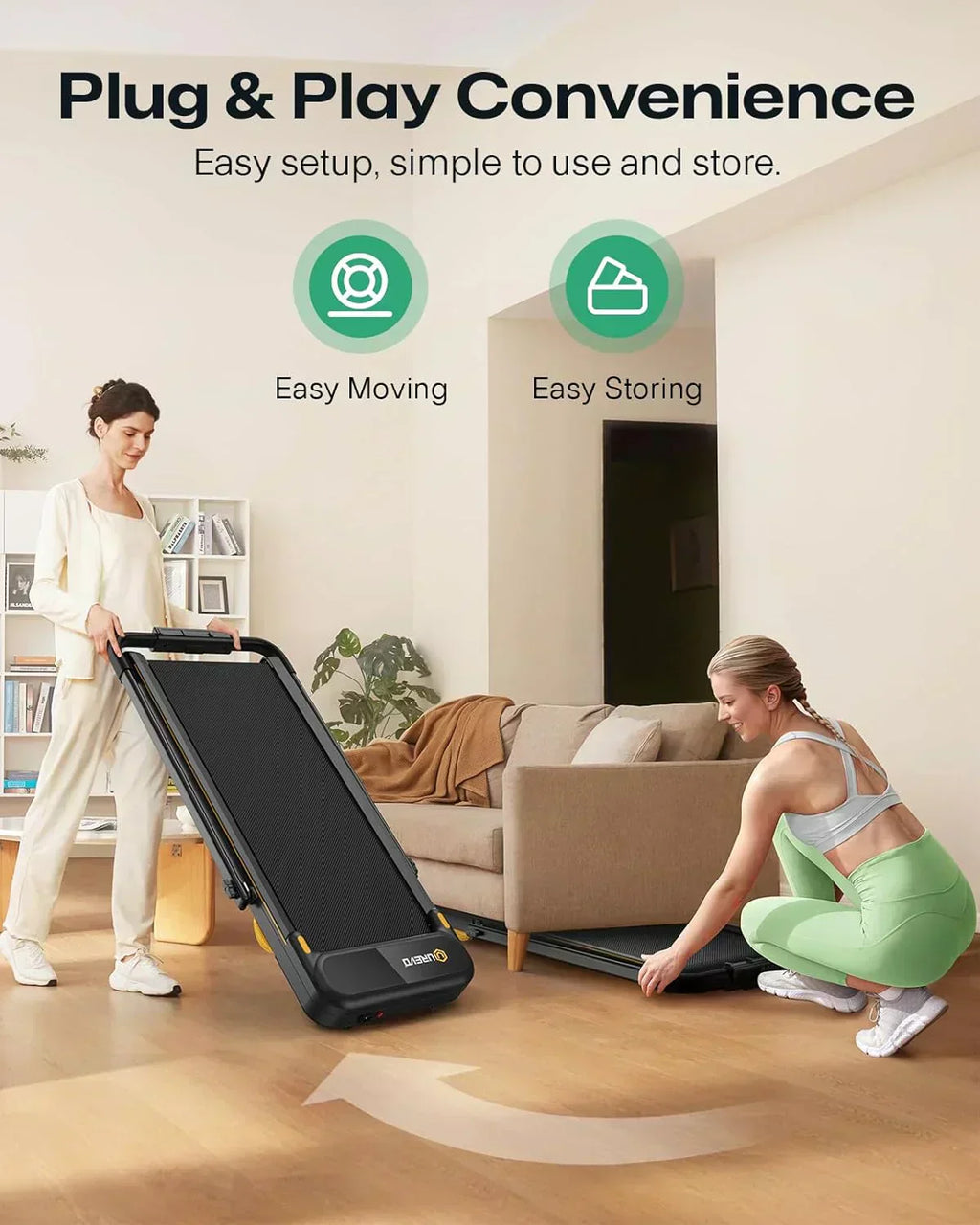 Urevo Strol 2E Smart 2-in-2 Folding Treadmill Dual LED Display wourant