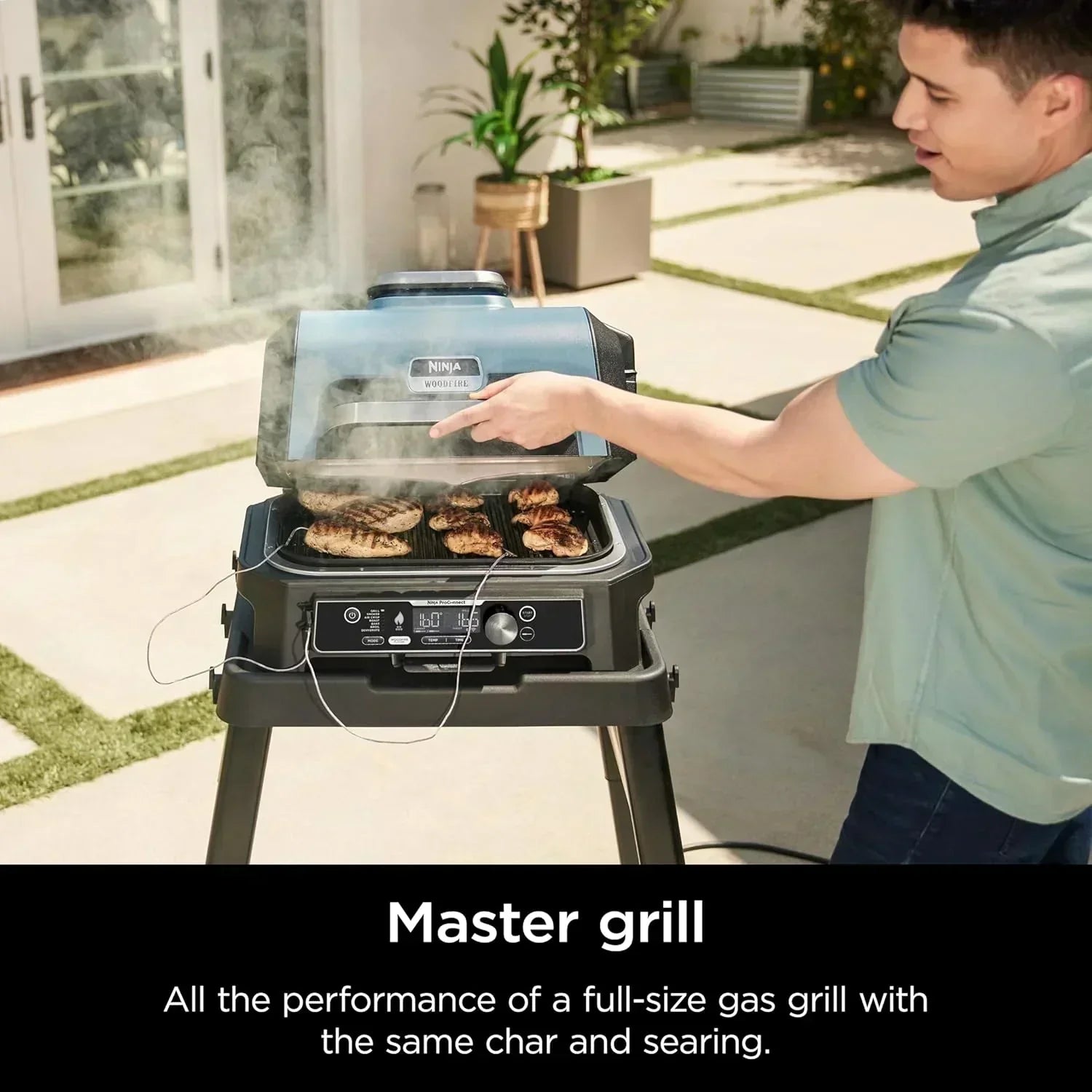 Ninja Woodfire Pro XL Outdoor Grill Smoker Thermometer 4-in-1 Master Grill BBQ Smoker Outdoor Air Fryer wourant
