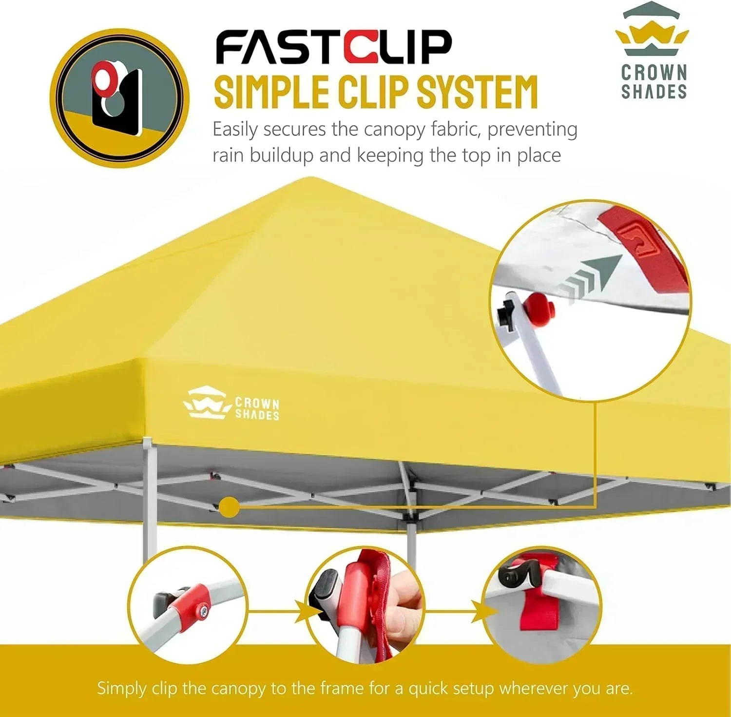 10x10 Pop-Up Awning One-Click Installation Beach Tent Outdoor Sunshade Silver Coated Top wourant