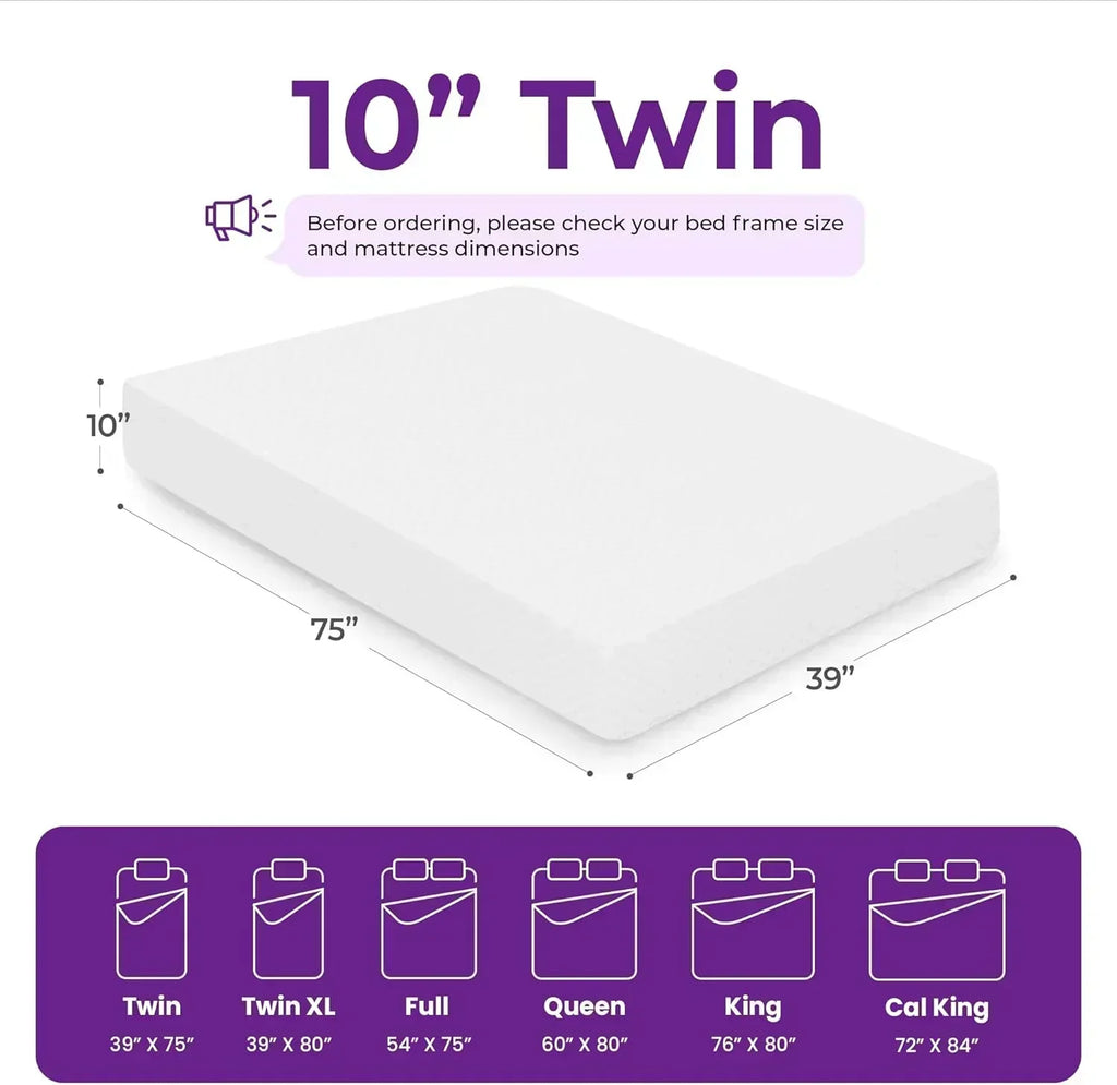 GAESTE 8-inch Fully Cooling Gel Memory Foam Mattress Mattress-in-a-Box wourant