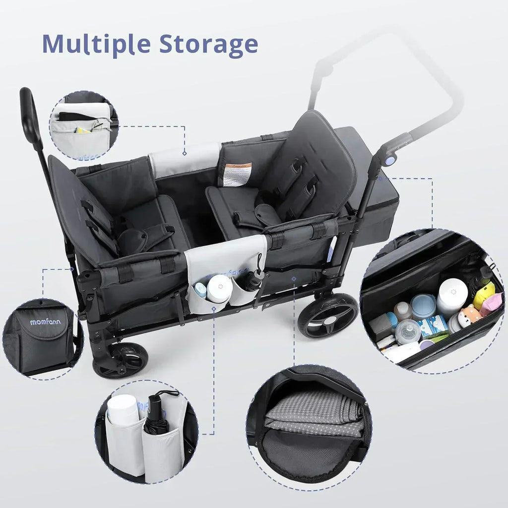 Stroller Wagon for Kids Wagon Stroller Toddlers 2 Seaters All-Terrain Baby Wagon Outdoor wourant