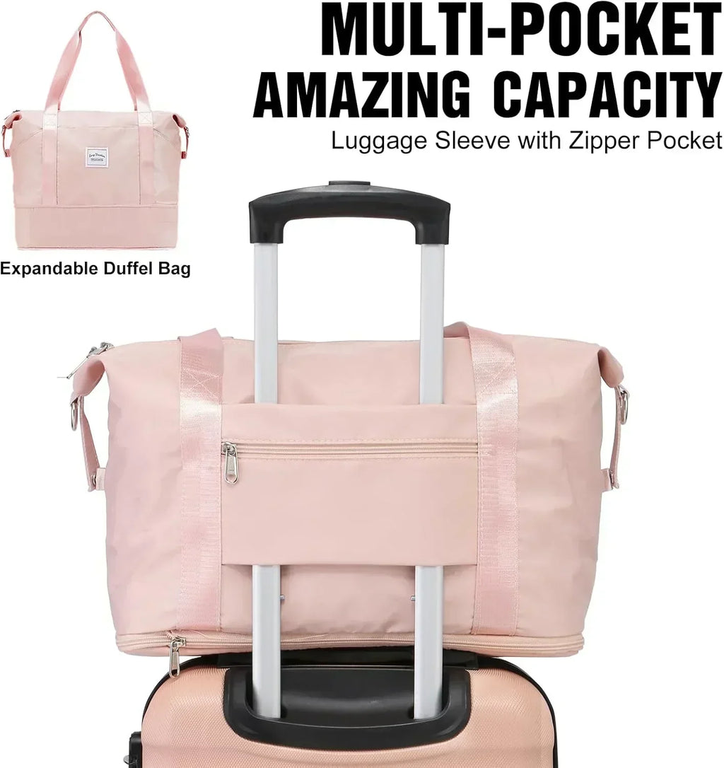 LONG VACATION 6 Piece Luggage Set Carry on Suitcase with ABS+PC hardshell Spinner Wheels wourant