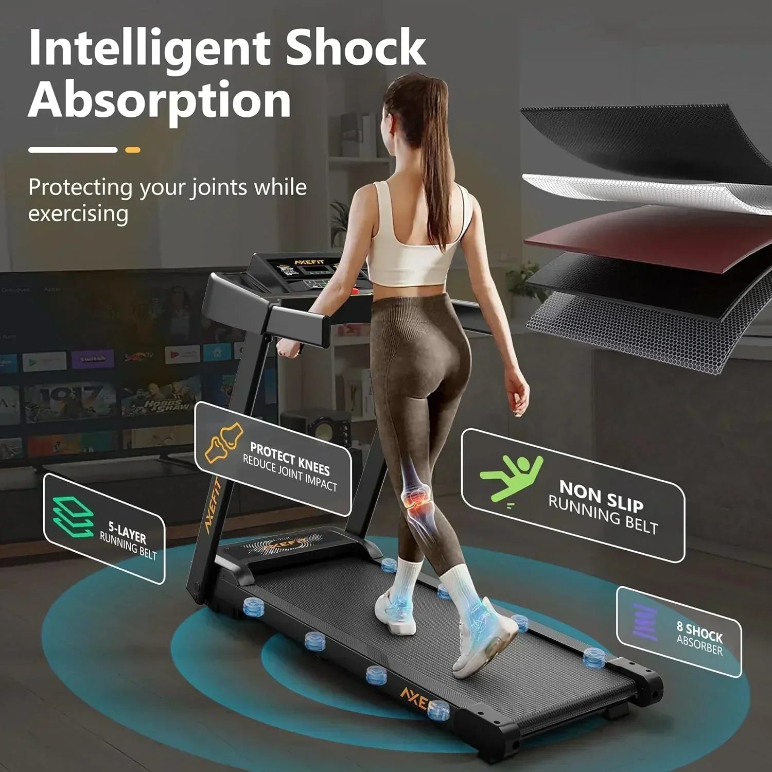 2.5 HP Portable Treadmill with Inclined Walking Pad Panel and Remote 4-in-1 Walking Treadmill wourant