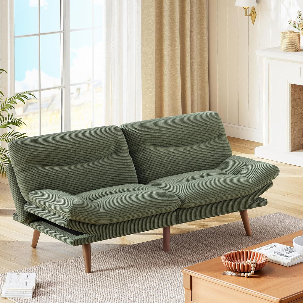 Futon Sofa Bed Futon Sofa Adjustable Back Armrests Converts to Small Sleeper Sofa Bed wourant