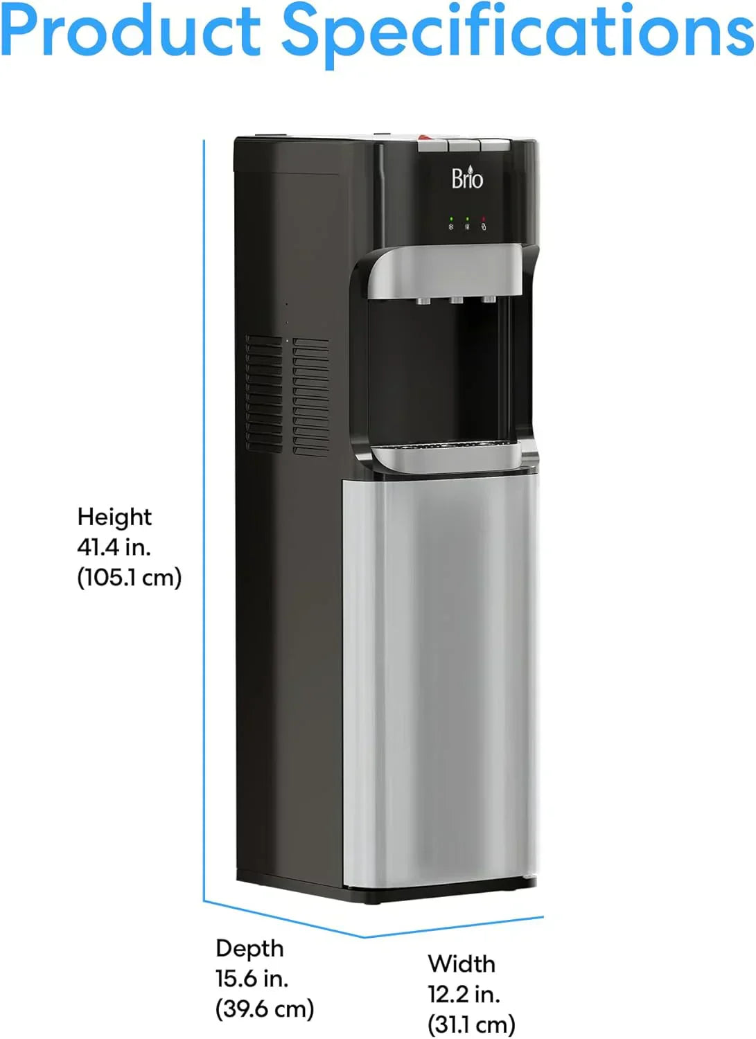 Bottom Loading Water Cooler Dispenser for 5 Gallon Bottles 3 Temperatures with Hot Room Cold Spouts wourant