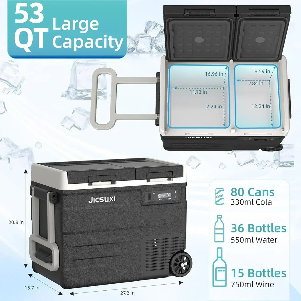 12V Car Refrigerator 17 Quart Portable Freezer 12 Car Fridge -4F~68F Compressor Electric Cooler wourant