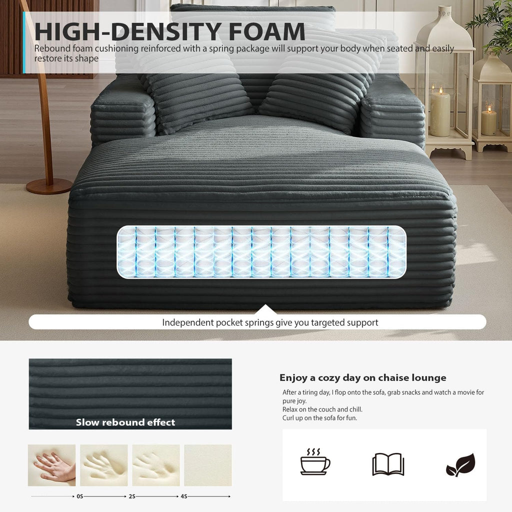 50-inch indoor recliner oversized corduroy upholstered boneless sofa bed deep sleeper sofa wourant