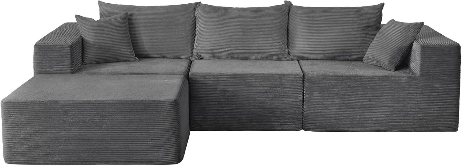 Cloud sofa with L-shaped lounge chair modern modular sofa with deep seats wourant